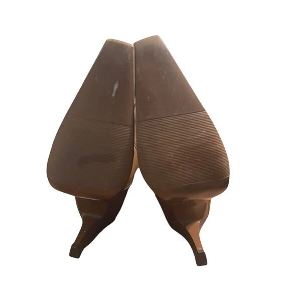 Vintage Bronx Brown Camel Leather Knee High Pointed Toe Boots Size 9.5 - Picture 5 of 8